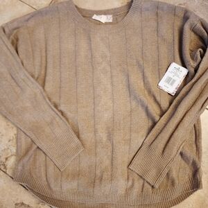 Kohl's Portabella Ribbed Crewneck Sweater - Taupe